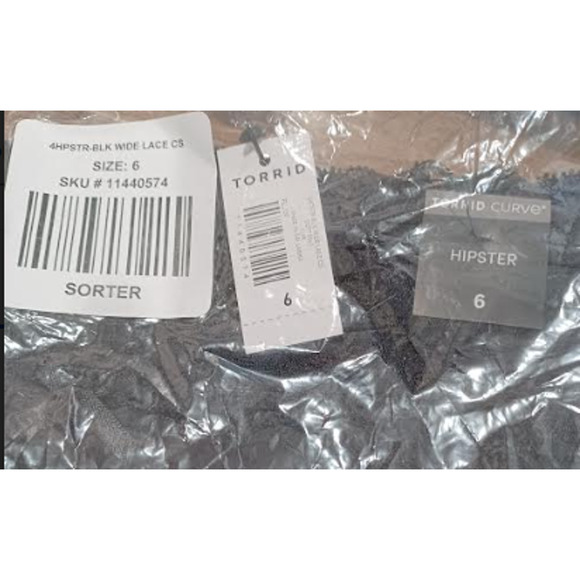 TORRID SIZE 6 COTTON MID-RISE HIPSTER LACE TRIM PANTY *****NOTE SIZE 6X***** - Picture 4 of 5